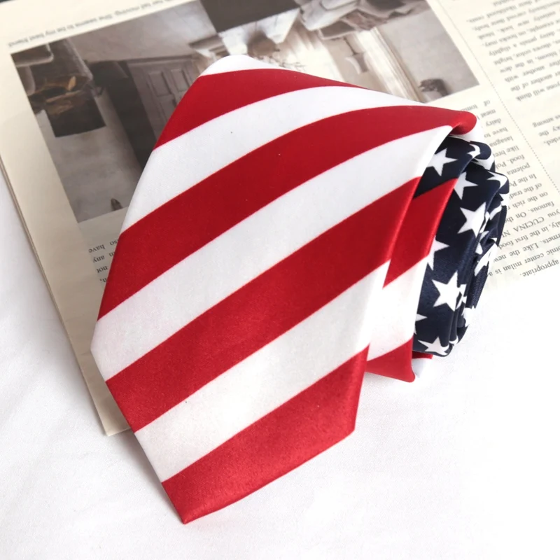 Stern gestreifte amerikanische/USA-Krawatte mit Flagge, Herren-Aufdruck, für Herren, Hochzeit, Performance, Krawatte für Business, Party, Krawatten, Hemden, Accessoires – Detail 1