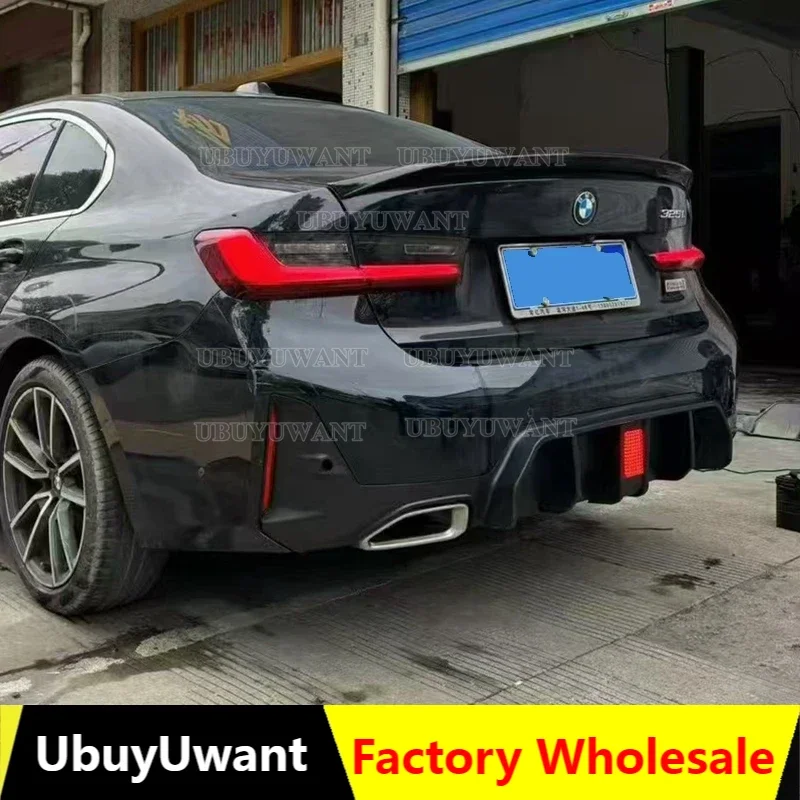 Carbon Fiber Printing Rear Bumper Diffuser Lower Spoiler For  BMW New 3 Series G20 320i 325i 330i 2022 2023 2024+