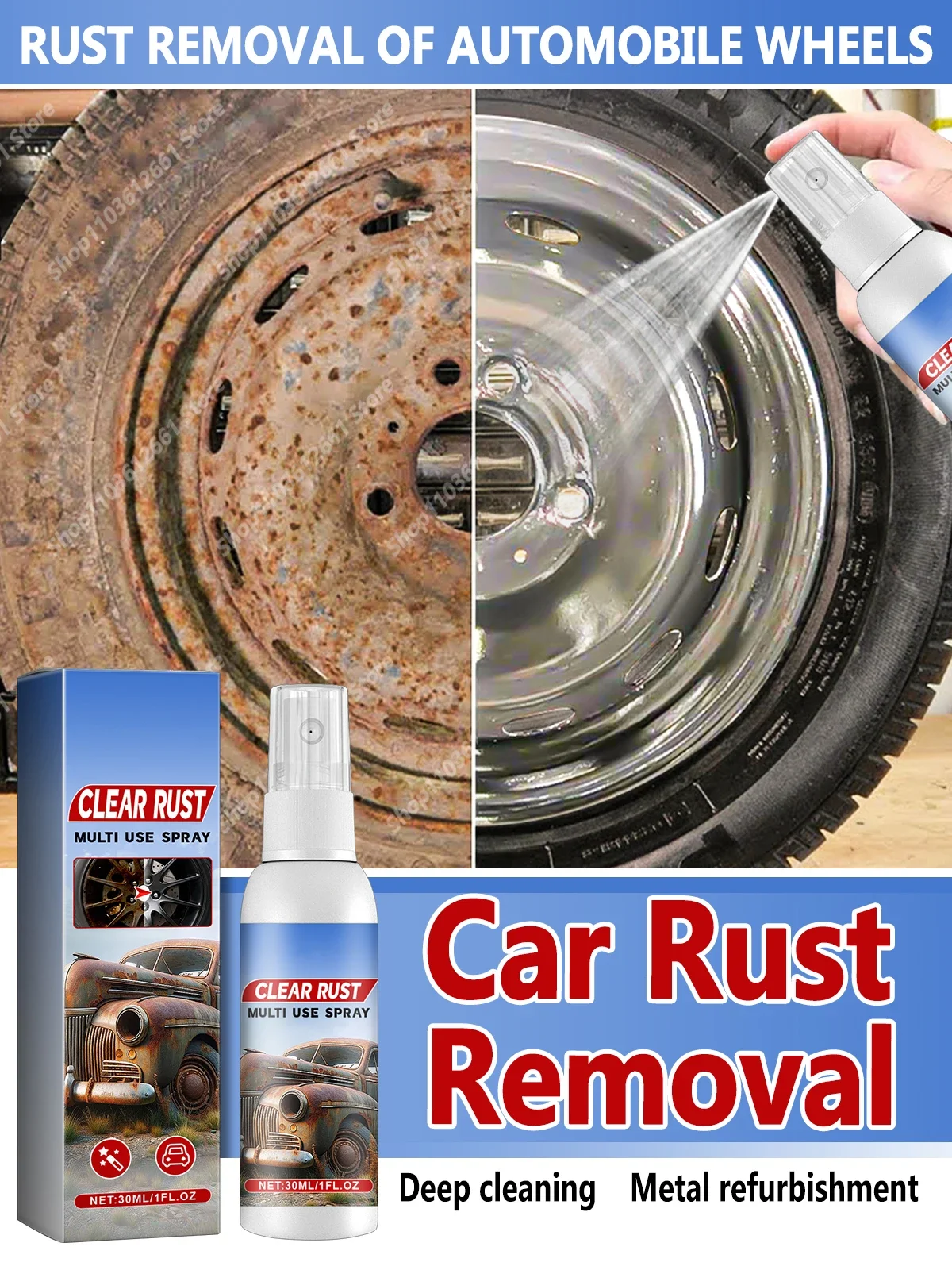 Car Rust Remover Engine Derusting Automobile Rust Removal Auto Parts Cleaner Remove Rust Spray Rapid Derusting Prevent Corrosion