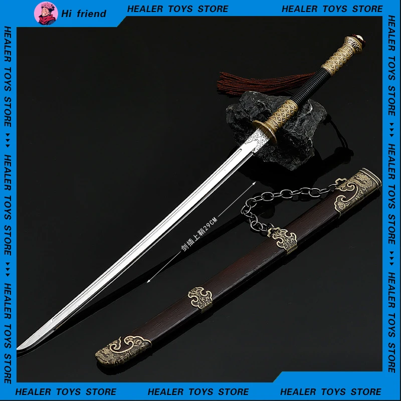 30cm Embroidered Spring Knife Weapon Game Peripherals Metal Uncut Samurai Swords Model Accessories Collectible Crafts Gifts Toys