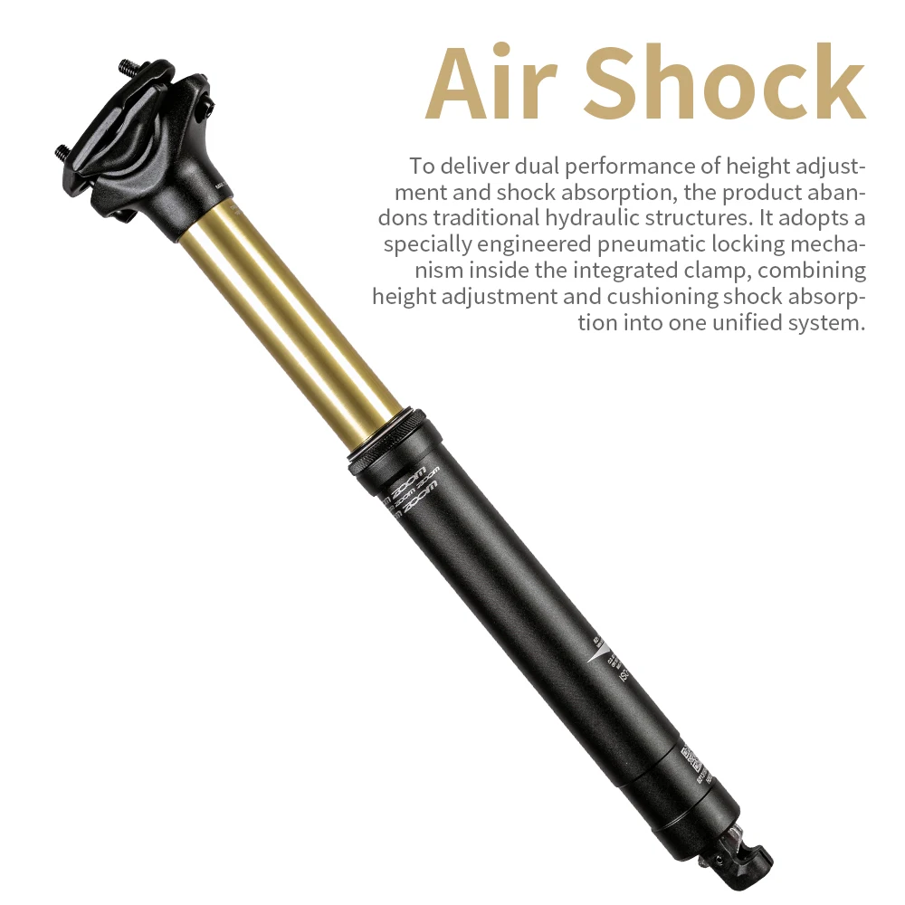ZOOM Bicycle Suspension Dropper Seatpost Alumminum Alloy with Remote Control Dropper Tube30.9/31.6mm Bicycle Lift Seatpost