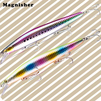 Magnisher New Long Casting Minnow Baits 15.5gcm 27g Sinking Sea Fishing Lures Wobble Artificial Hard Baits Jerkbait Bass Pike
