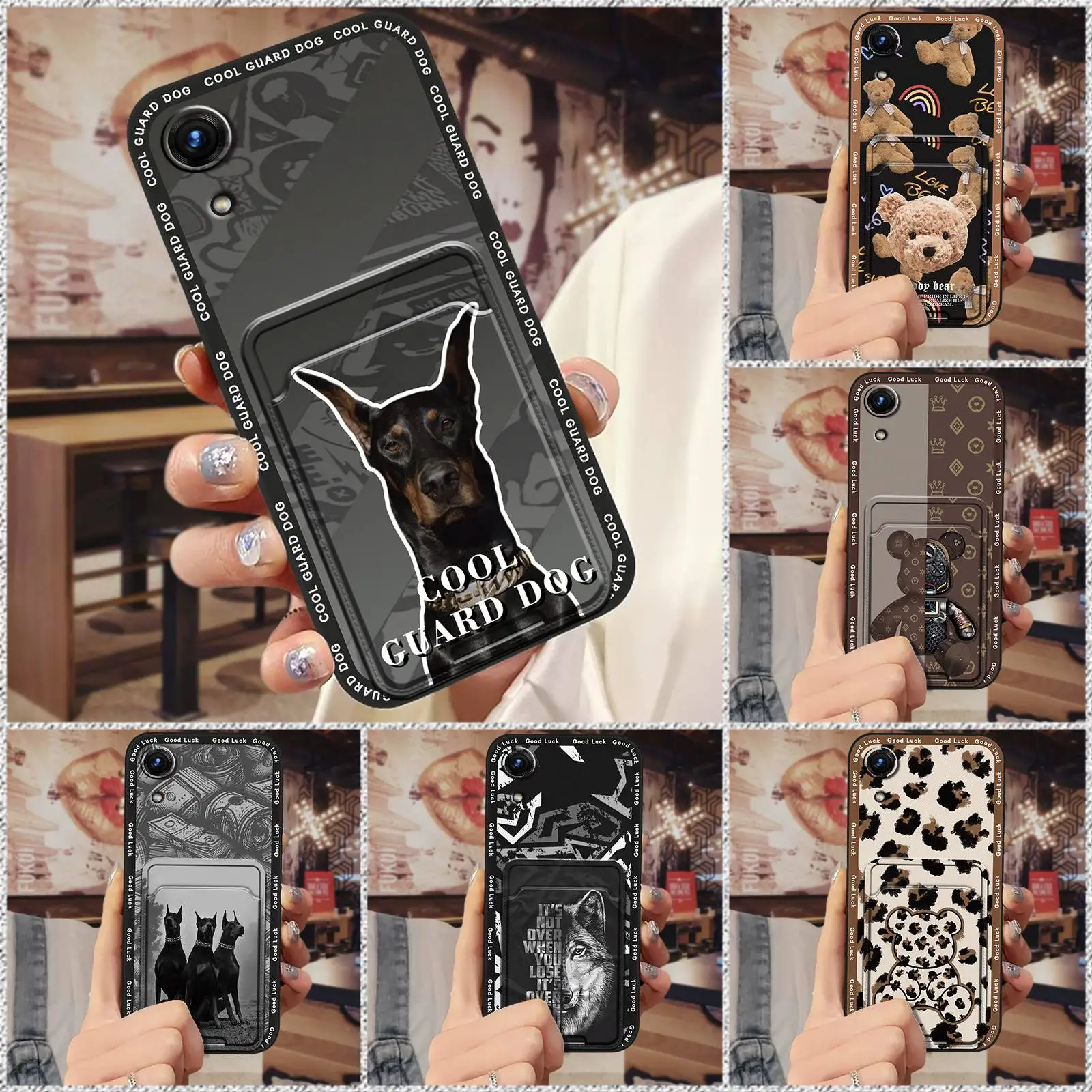 Fashion Design Cover Phone Case For Samsung Galaxy A03 Core/SM-A032F Durable Full wrap Card slot Anti-knock Cartoon TPU