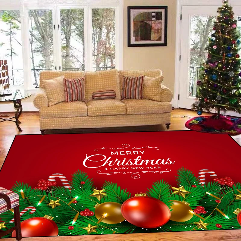 Christmas Decoration Carpets for Living Room Home Bedroom Decor Sofa Table Large Area Rugs Hallway Balcony Mats Non-slip Doormat