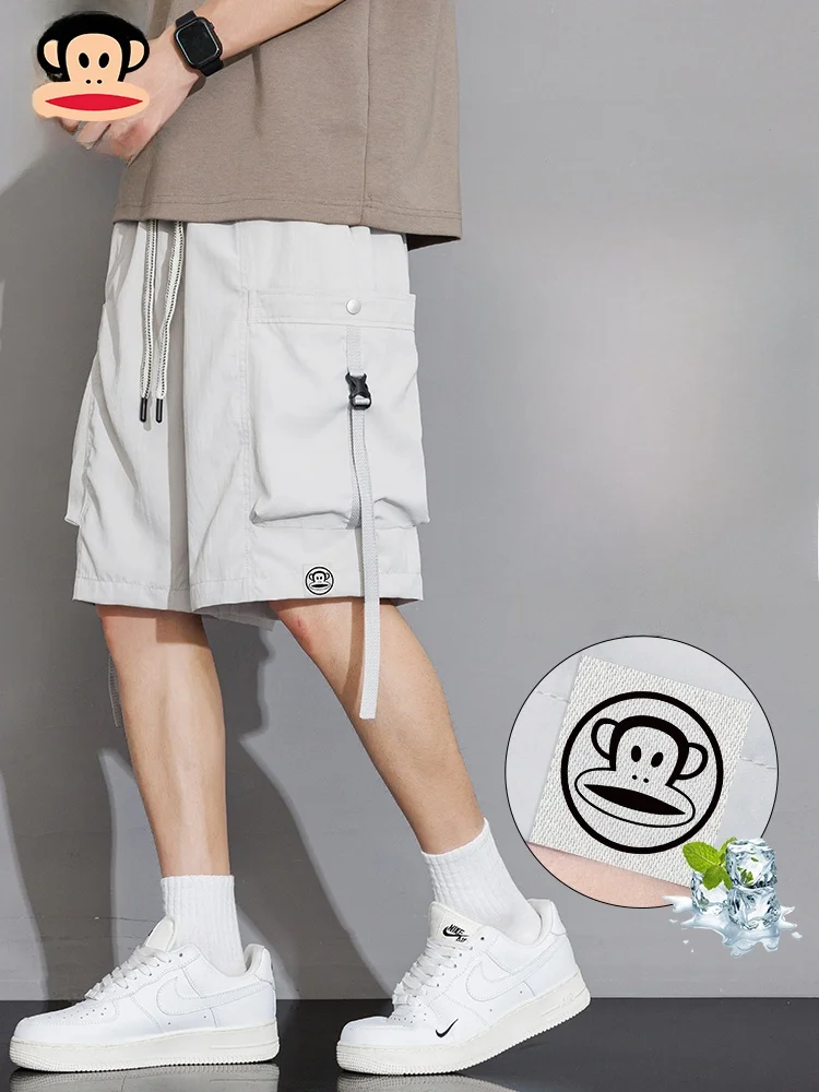 

Мужские летние повседневные брюки Paul Frank Ice Silk Cool Sensation для работы и отдыха, свободные, дышащие, длиной до колена