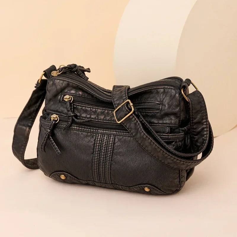 Denim Versatile Crossbody Bags Solid Zipper Women\'s Bags on Sale 2024 High Quality Sewing Thread High Capacity Shoulder Bags