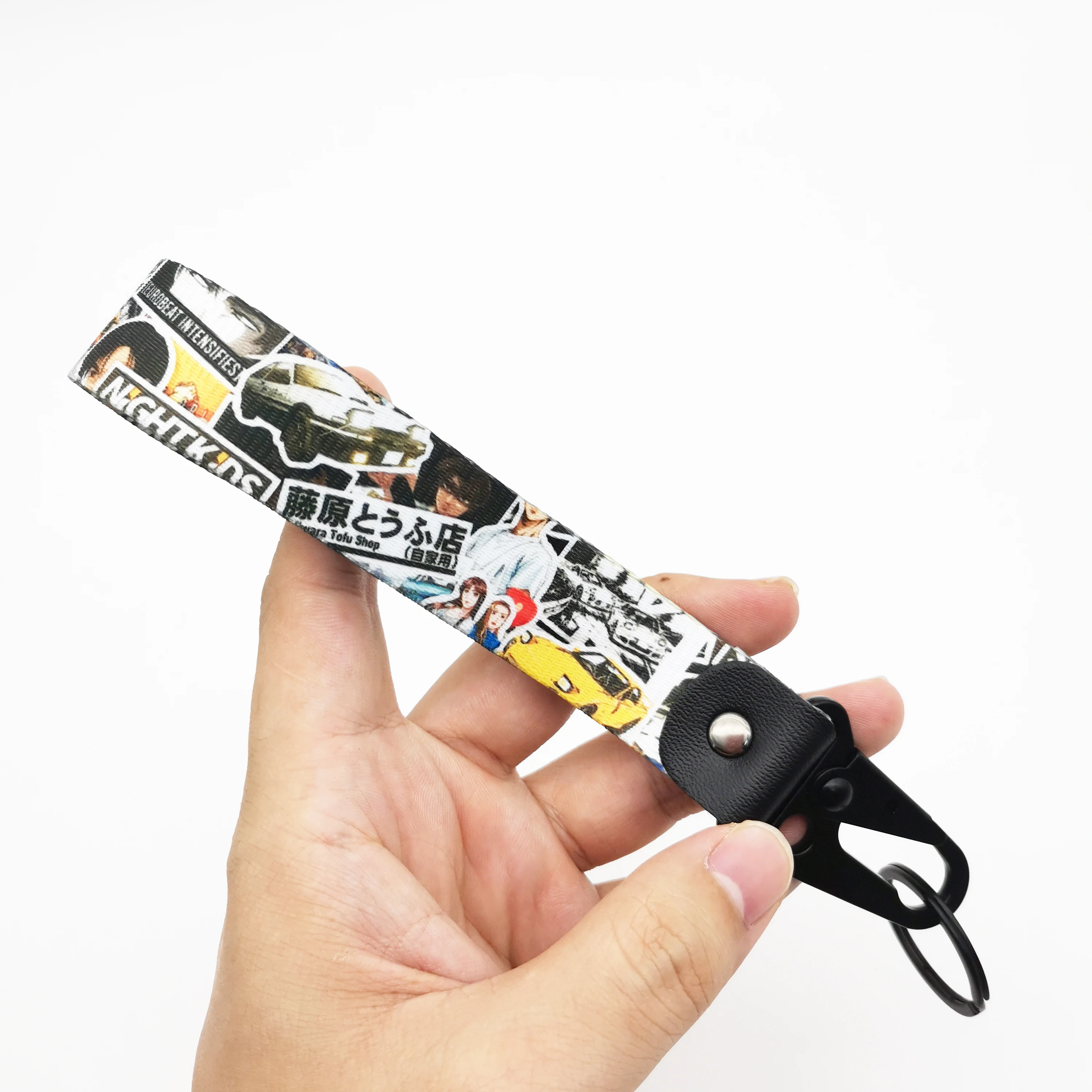 Inicial D Fujiwara Tofu Loja Lanyard Key Holder, JDM Chaveiro Chaveiro, Chave de pano Tags, Carro, Motocicleta, Primavera Clipe Acessórios, AE86