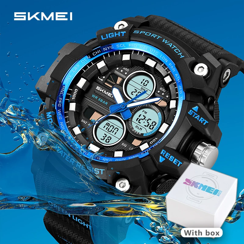 skmei-メンズ腕時計戦術ダブルディスプレイデジタル軍事防水スポーツアウトドア腕時計クォーツ時計男性ビッグ腕時計