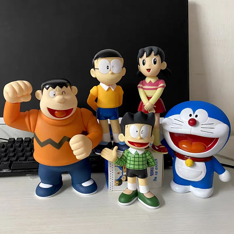 New 5pcs Anime Doraemon Kawaiifamily Gouta Takeshi Nobita Nobi Minamoto Shizuka Anime Figure Desktop Action Figurine Toy Gifts