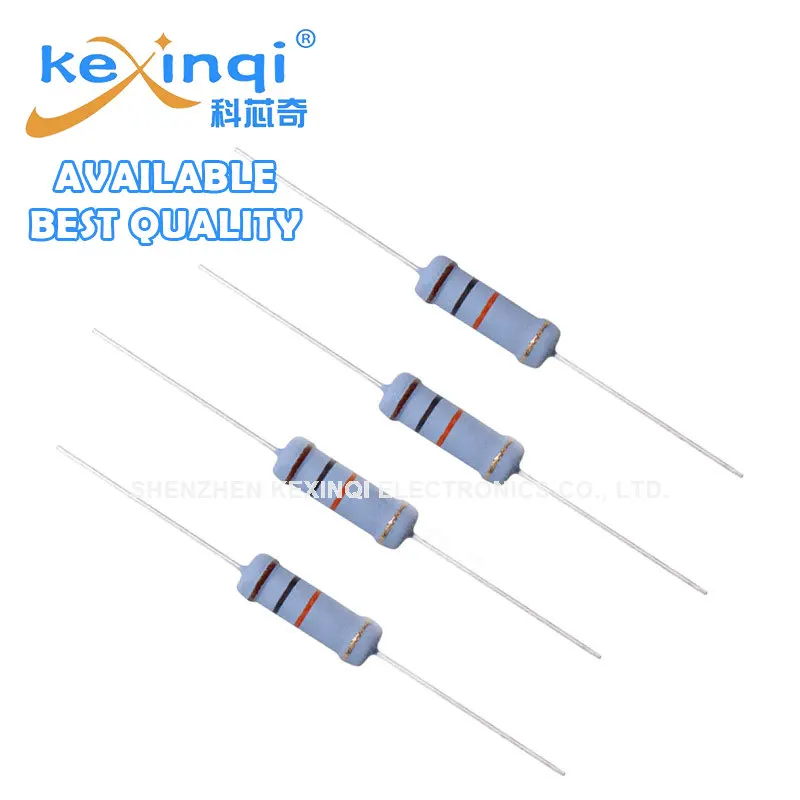 Kexinqi-Resistor de película metálica de carbono, 20 piezas, 2W, 5% 1R ~ 10M 100R 220R 330R 1K 2,2 K 3,3 K 4,7 K 10K 22K 47K 100K 1M 100 220 330 Ohm