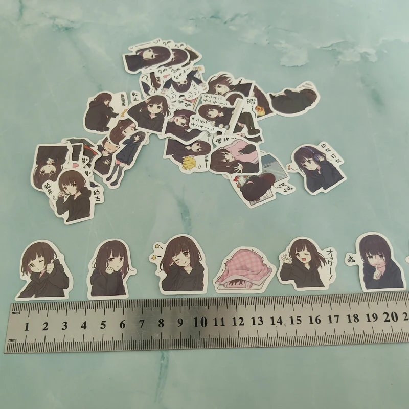 39pcs Cute Menhera-chan Kids Fun Paper Stickers Homemade Bookkeeping Decals On Laptop Decorative Scrapbooking DIY School Tags