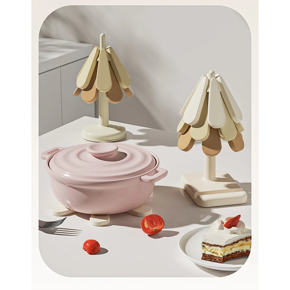 

A95G Trivets For Hot Dishes Tree Shape Trivet Set Coaster For Hot Pots Foldable Heat Pads For Pans Bowl Table