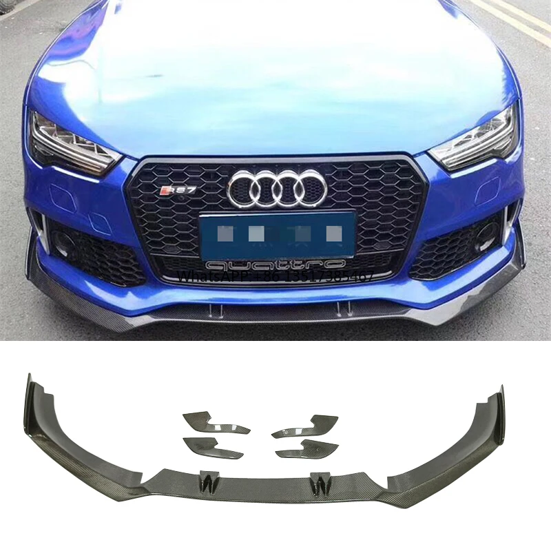 

RS7 Carbon Fiber Front Lip Spoiler RS7 Front Bumper Fin for Audi RS7 2013-2015