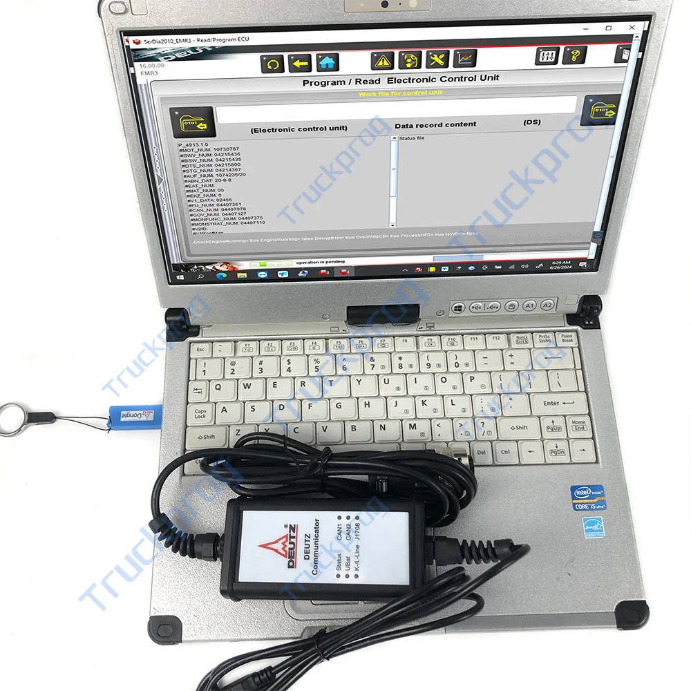 

for Deutz Engine Controllers SerDia DECOM Diagnostic Tool for DEUTZ Work With CAN K/L-Line key dongle Thoughbook CF C2 Laptop