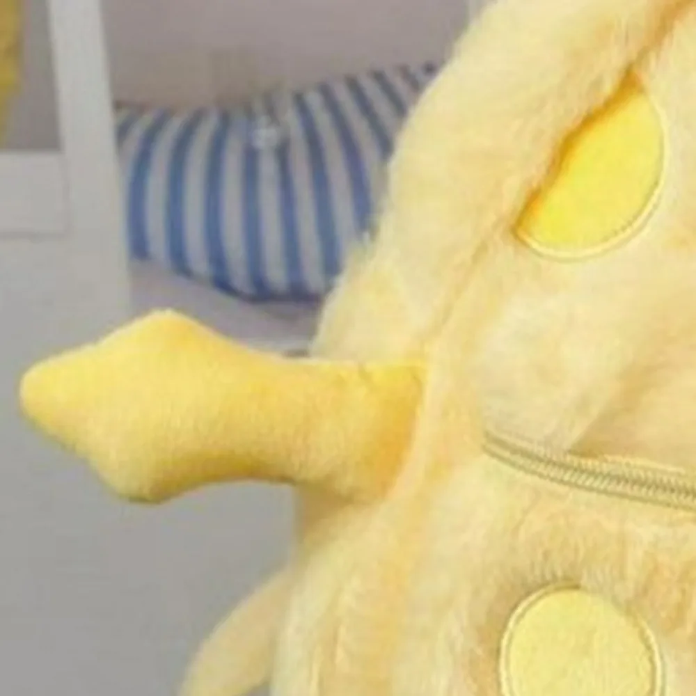 Plush Cheese Shape Plush Backpacks Large Capacity Resistant To Dirt Cartoon Storage Bag Soft Wear Resistant Plush Backpack