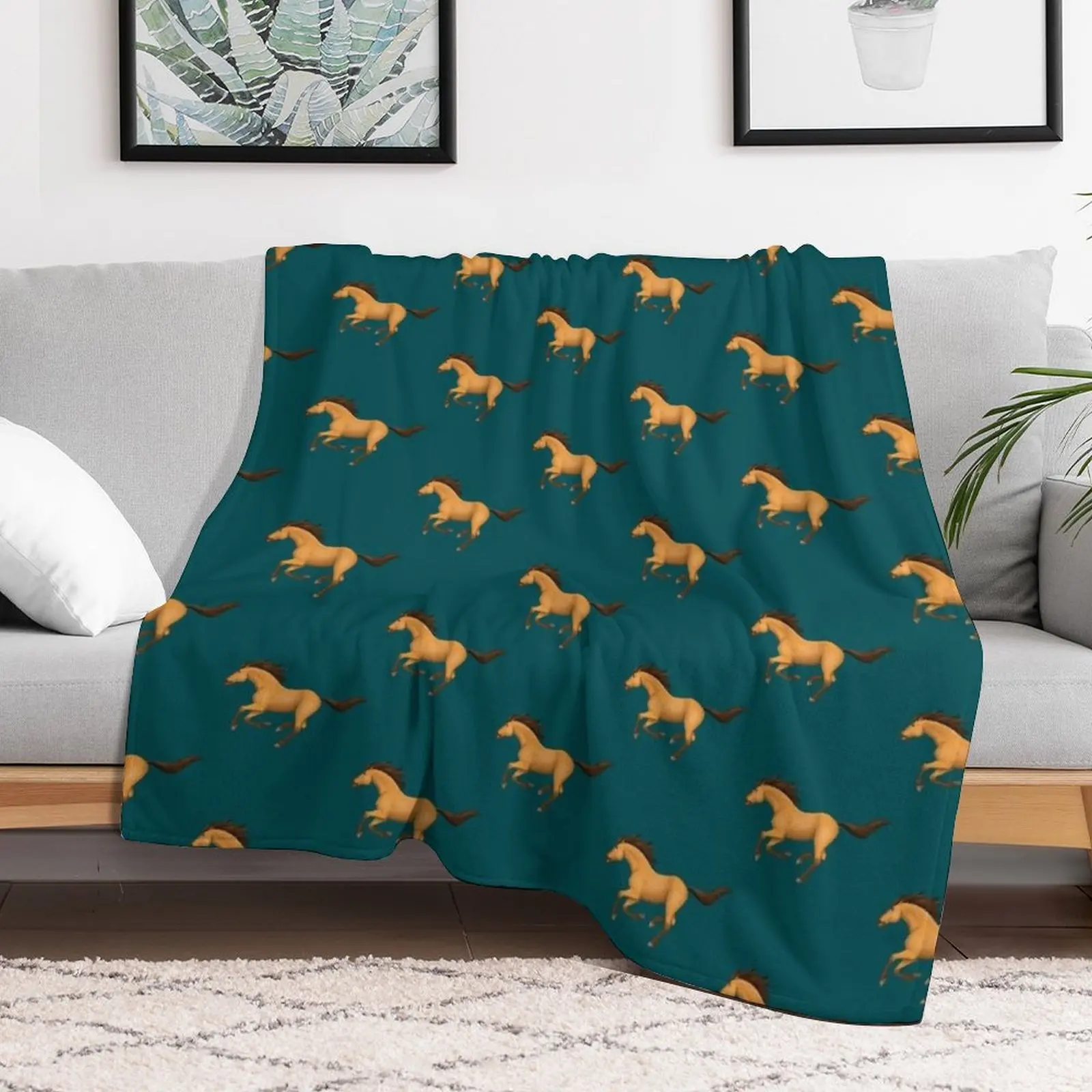 Spirit running Throw Blanket No Pilling Soft Warm Blanket for Bed