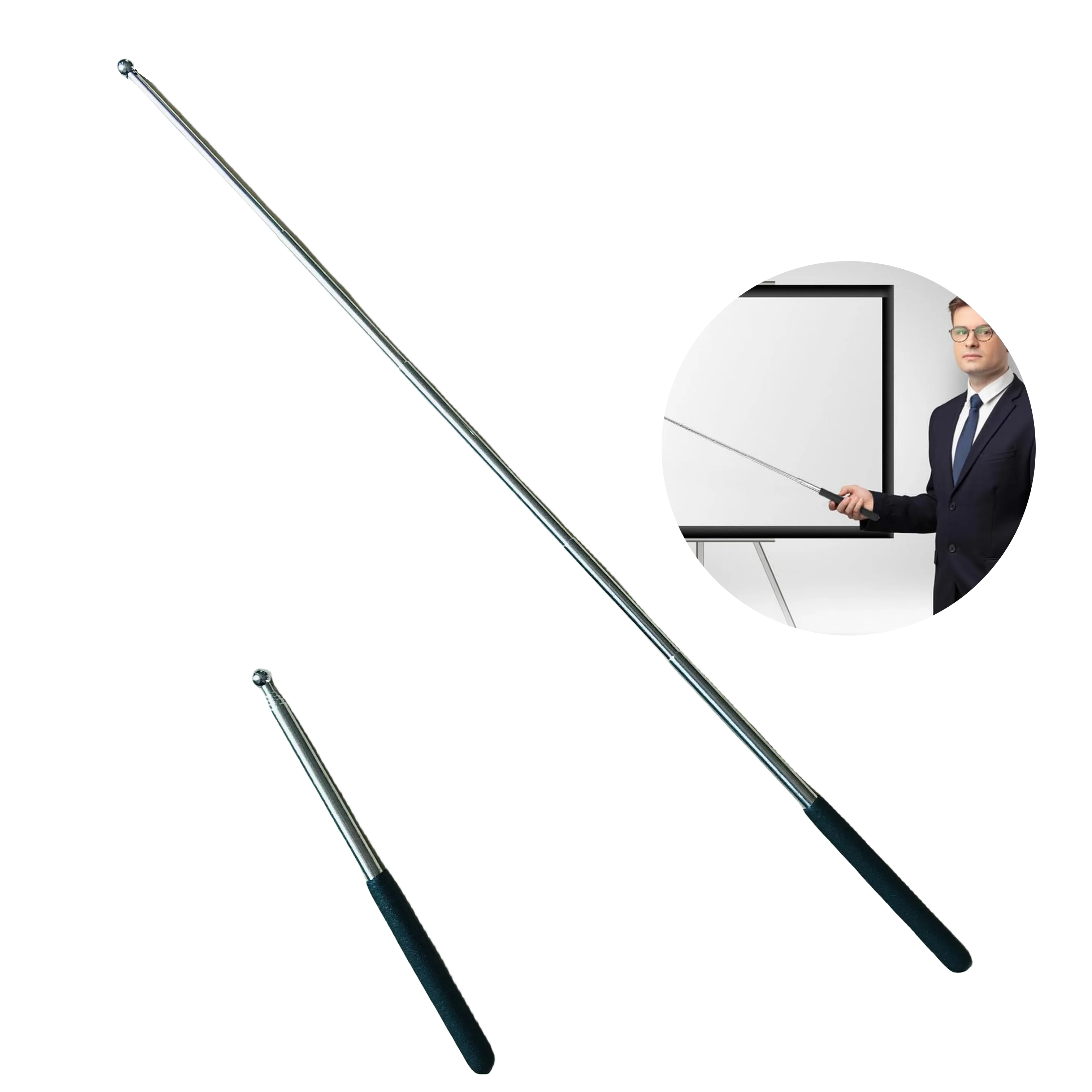 

Удлиняемая указка для учителя из нержавеющей стали, телескопическая палка для презентаций, учебное пособие, ручной флагшток