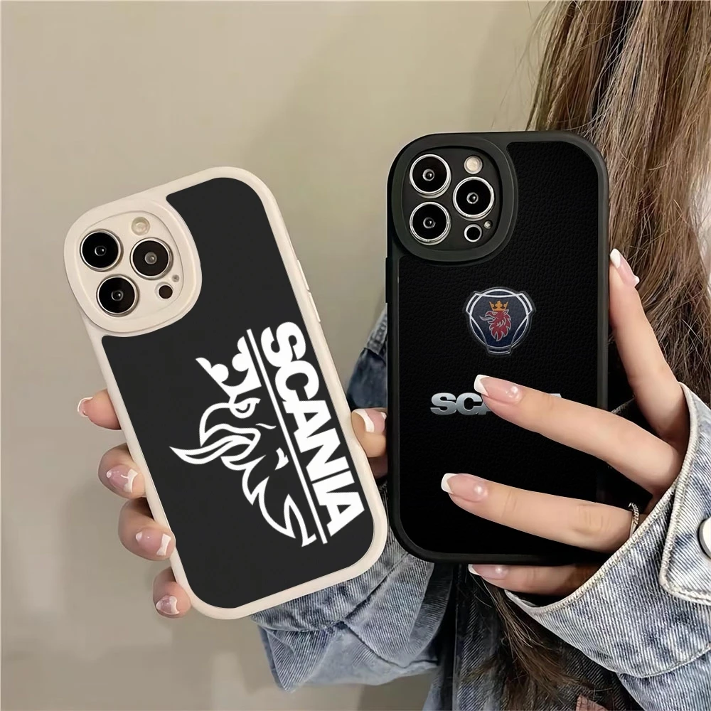 

Scaniaes Car Phone Case For IPhone 16 15 14 13 11 Quiet 12 Pro Max Mini X XR XS 8 Plus Hot 2025 Lambskin Silicone Shell Cover