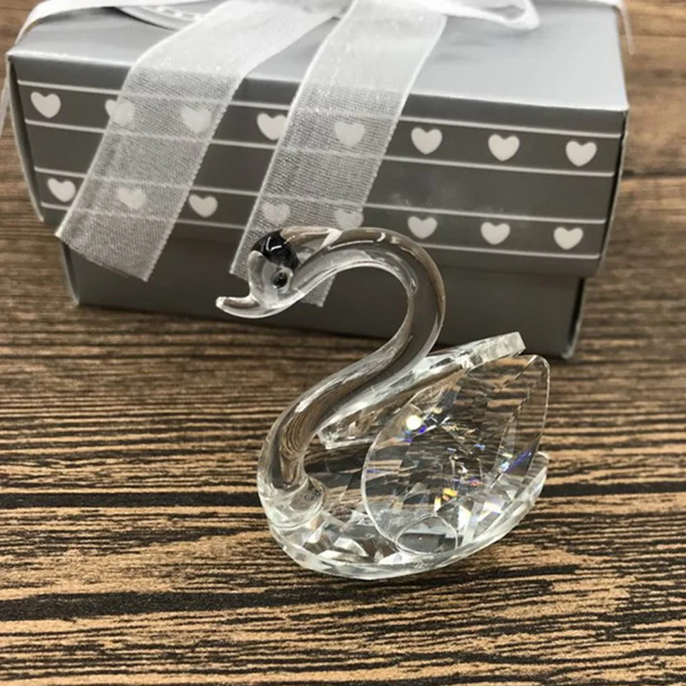 

Crystal Swan Ornament Elegant Creative Desktop Adornment Home Decor Wedding Souvenir Table Decoration Crystal Swan Ornament