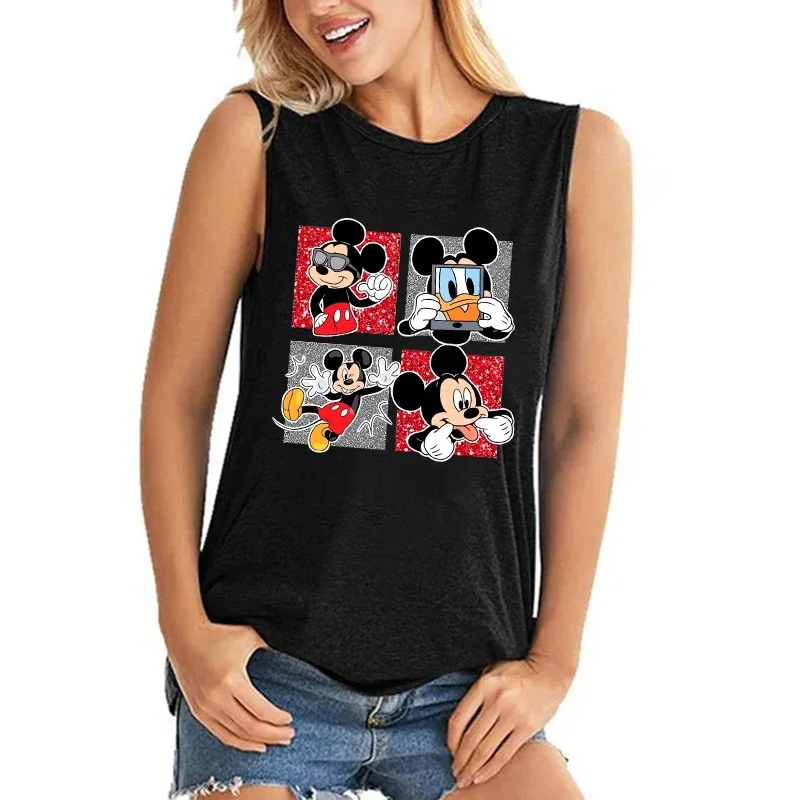 High Street Tank Top Mickey Tee Shirt Vest Minnie Mouse T-shirt Women T Shirt Female Clothes Kawaii Disney Tshirt