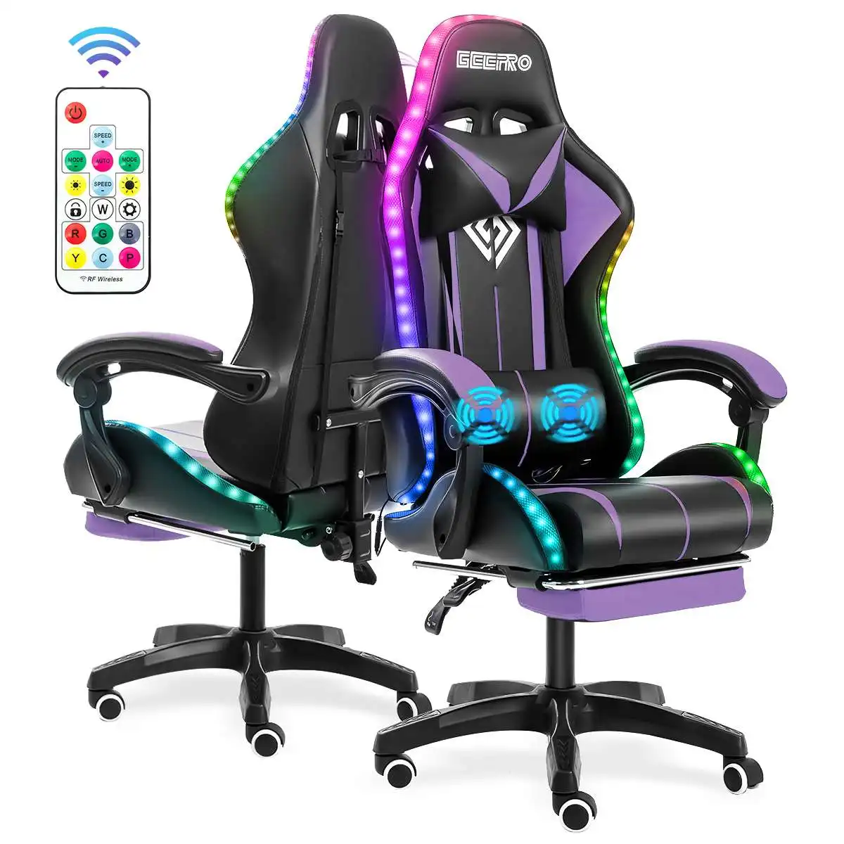 High Quality Gaming Chair RGB Light Office Chair Gamer Computer Chair Ergonomic Swivel Chair 2 Point Massage Gamer Chairs