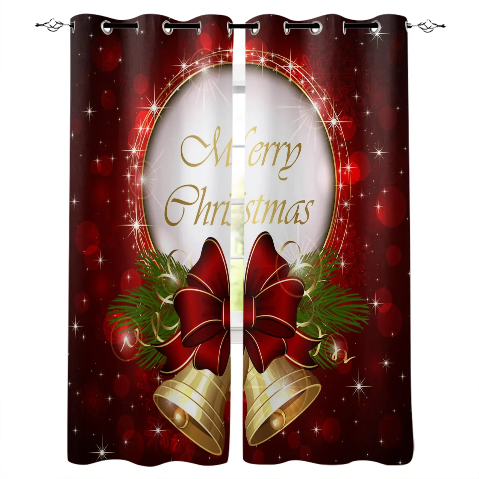 Santa Claus Christmas Decoration Christmas Blackout Curtains 3D Print Window Curtain Bedroom Living Room Decor Window Treatments