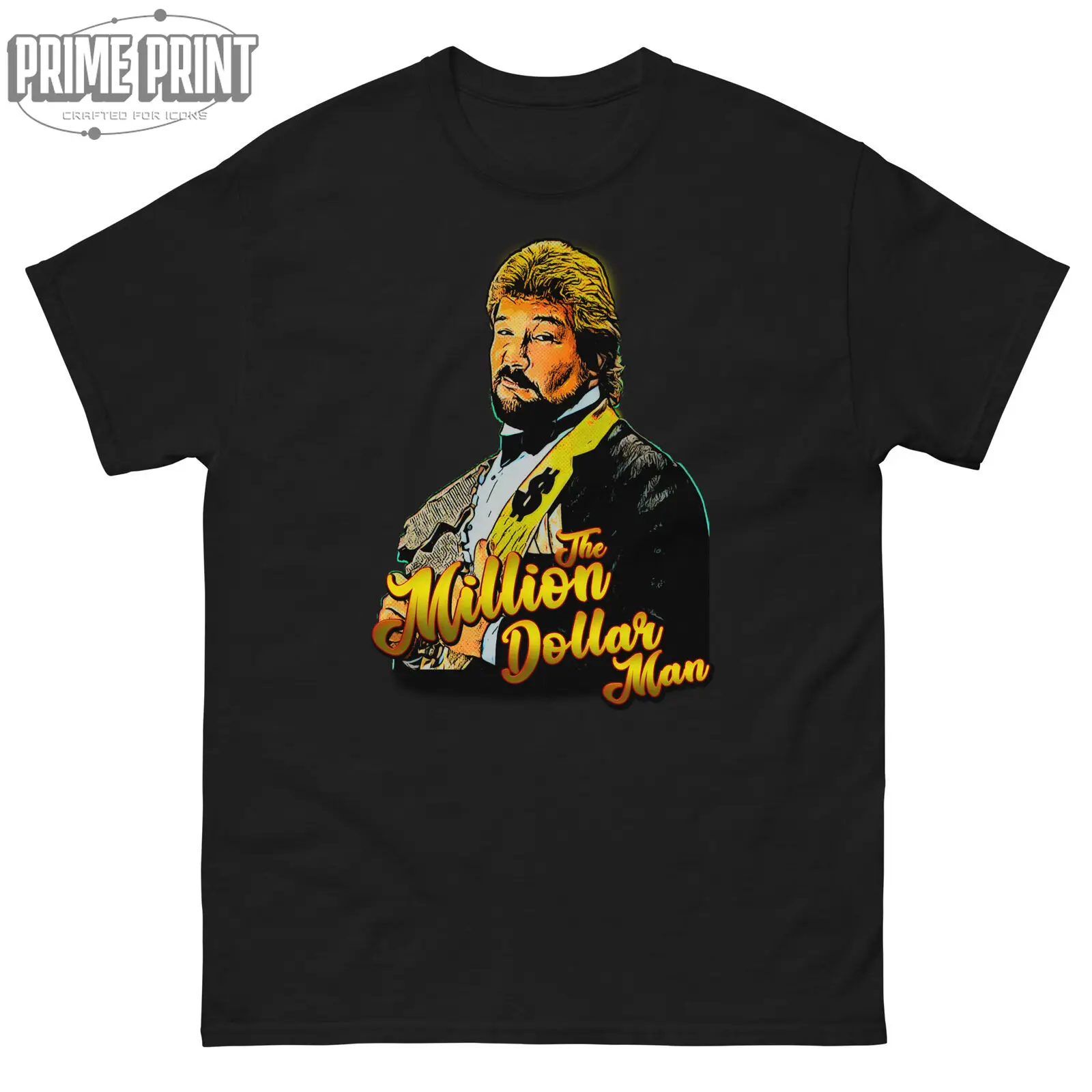 Million dollar man ted dibiase classic tee 90s Tshirt Adult Regular Fit Crew Necked T-shirt Classic T-Shirt Men's clothing