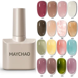 MAYCHAO 12ml Jelly Gel Nail Polish Semi Permanent Top Coat Soak Off UV LED Gel Art Nail Varnish Manicure Long Lasting Nail Gel