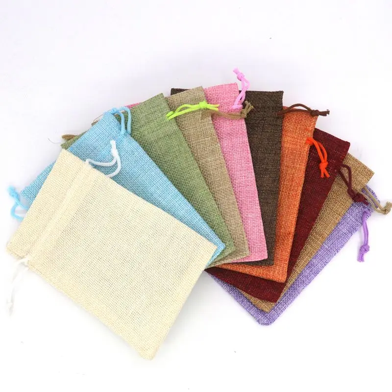 5Pcs/lot Jewelry Pouches Gift Bag and Packaging Fabric Drawstring Pouches For Jewelry Finding Wedding Engagement DIY Accessories