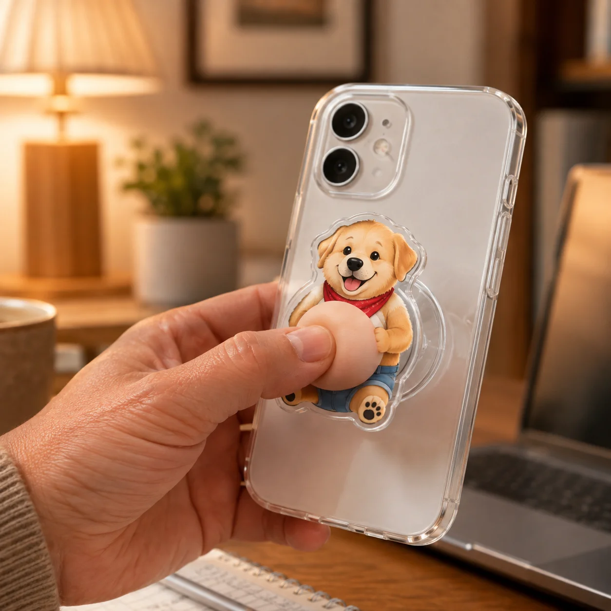 1Pc Personalized Custom Face Photo Acrylic Belly Sticker Phone Holder with Telescopic, 360° Adjustable Mount, Perfect Gifts