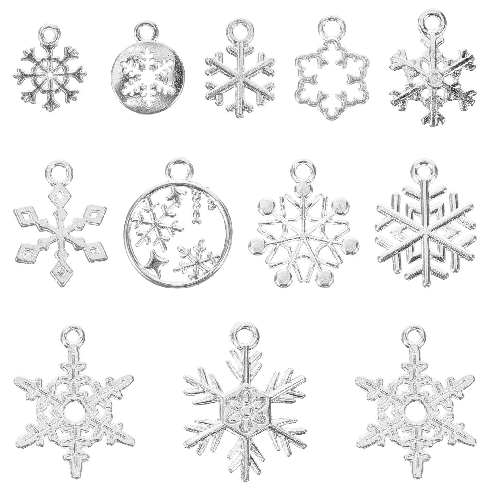 

60 Pcs Christmas Jewelry Charms for Bracelets Keychain Bulk Crafts Making Silver Earring