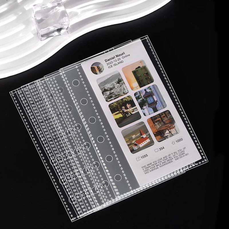 

Small Card Loose-leaf Photo Albums 10pcs 6 Hole 1 Palace Grid Card Album Inside The Album A7 Single Grid Card Page Storage Album