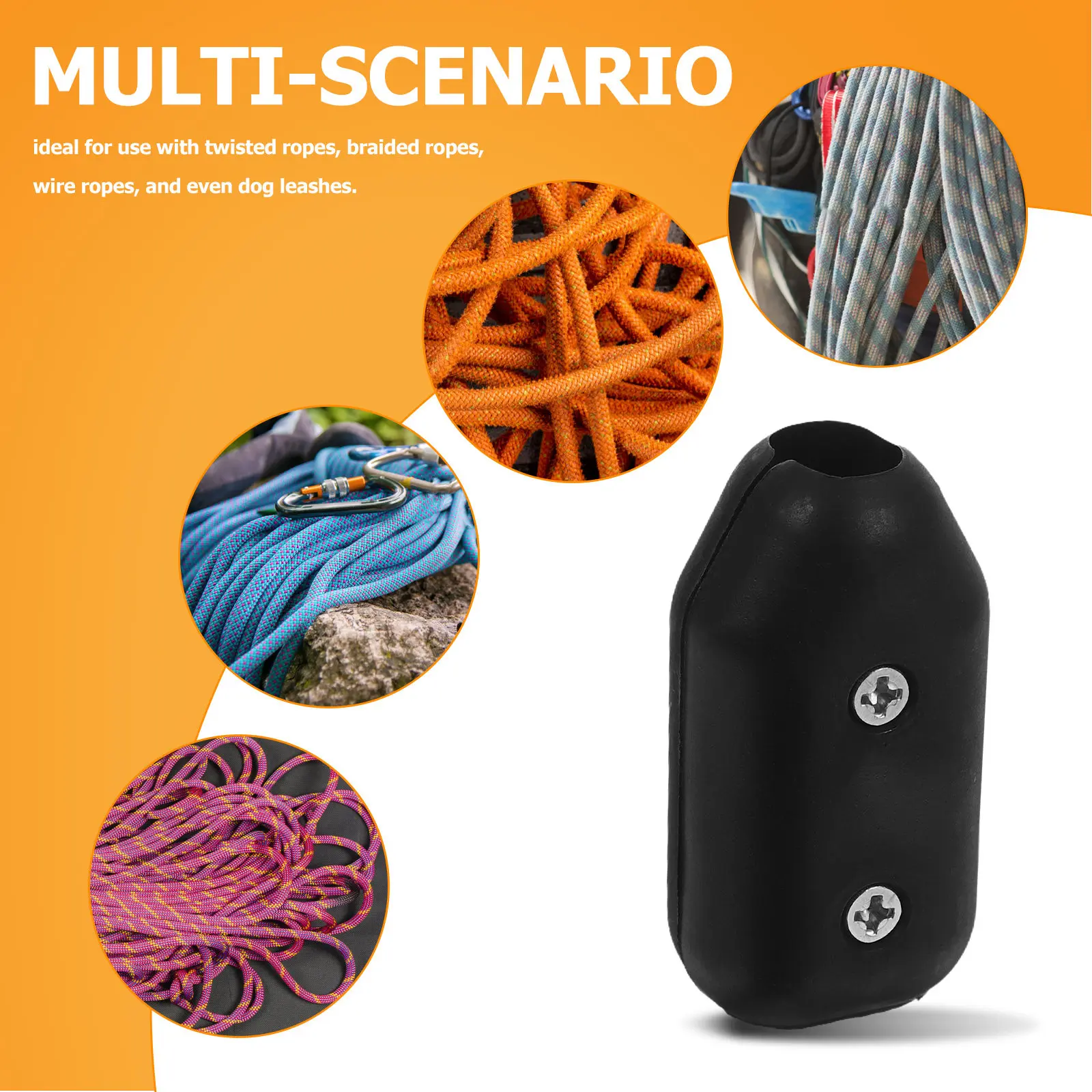 6Pcs Lightweight Plastic Rope Clamps for Nylon Braided Twisted Wire Ropes Weather Resistant Rope Grip Clamp for Mountaineering