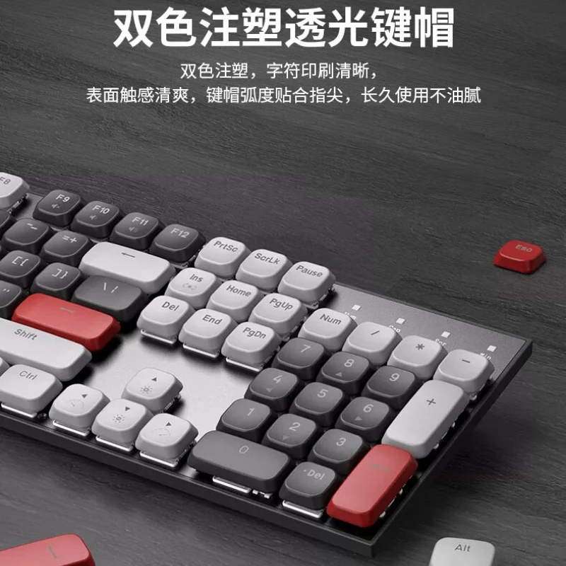104 Key Low Profile Mechanical Keyboard Wireless Bluetooth RGB Ultra-thin Portable Office Gaming Keyboard for PC Laptop Win IOS