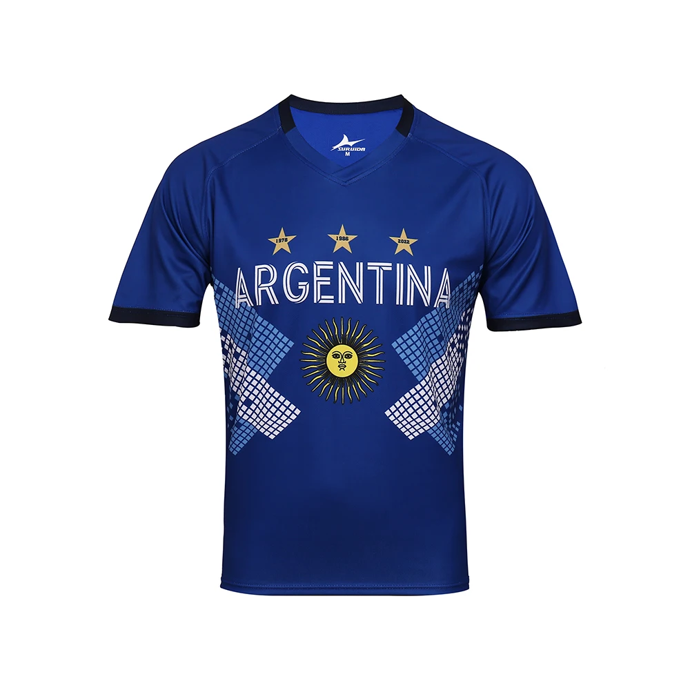 Suruida Men's Argentina Soccer Shirt Away No.10 Soccer Jersey High Quality Football Jersey Shirt for Adult