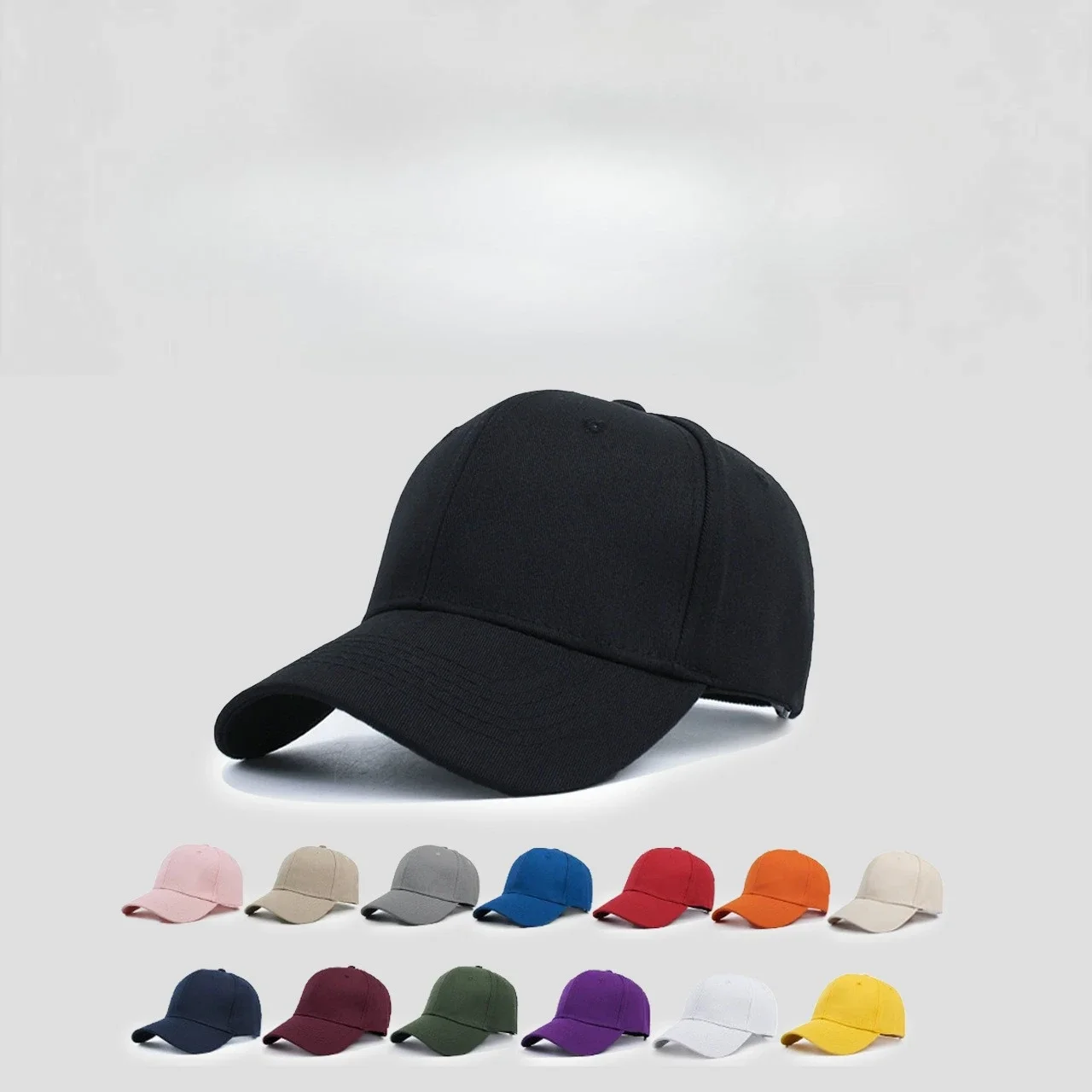 1 spring and autumn hat women's versatile hard top Korean version cap men's solid color light plate men's baseball cap
