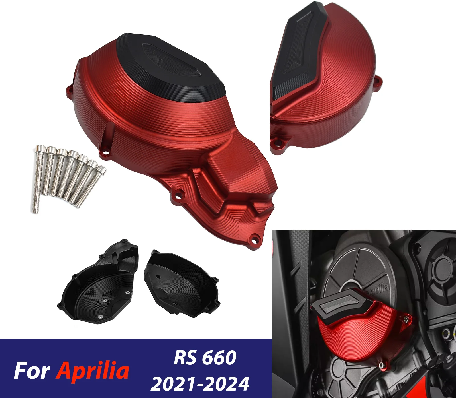 RS660 Engine Cover Protection Case For Aprilia RS 660 2020-2024 CNC Aluminum Side Guard Frame Silder Motorcycle Accessories