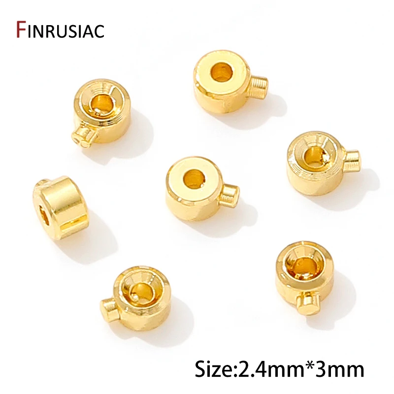 18K vergoldete Messing-Positionierungsverschlüsse Stopper Spacer Bead Crimp End Beads, Lampen für Schmuck, DIY-Schmuckherstellungszubehör – Detail 16