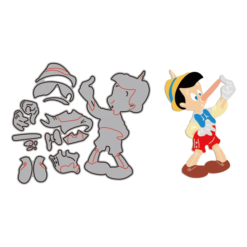 Disney Pinocchio Character Metal Cutting Dies Die Cuts Set for DIY Scrapbooking Paper Cards Crafts Making New Arrival 2023