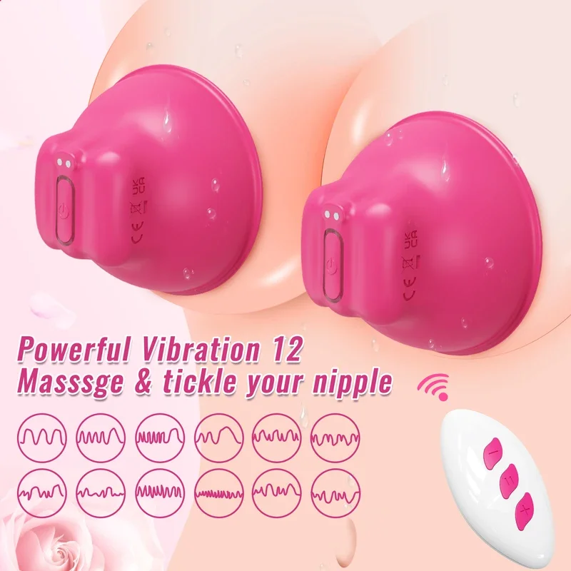 Breast Stimulation Enlargement Automatic Nipple Sucker for Women Remote Control Chest Vibrator Vacuum Pump Female Masturbator