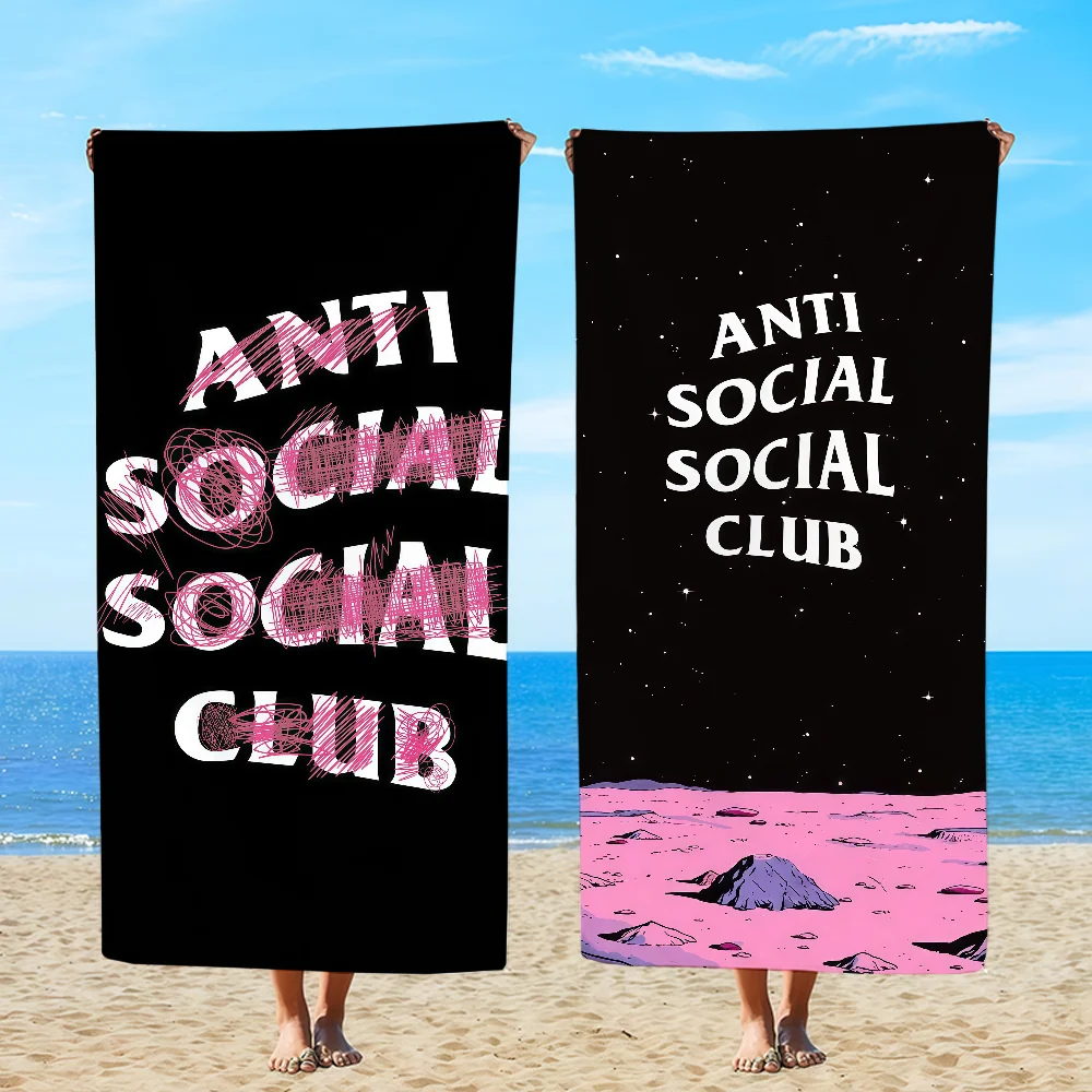 A-AntiS S-SocialS S-SocialS C-ClubS Towel Textile Bathrobe Beach Quick-Drying Lightweight Portable Camping Swim Pool Travel