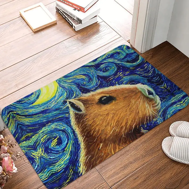 

Custom Capybara Front Door Mat Anti-Slip Outdoor Absorbent Doormat Kitchen Balcony Entrance Rug Carpet