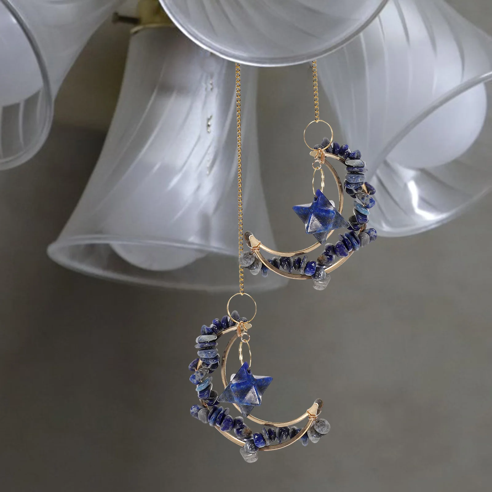 

Garden Ornaments Outdoor Moon Pendant Colorful Crystal Sun Catcher Hanging Miss