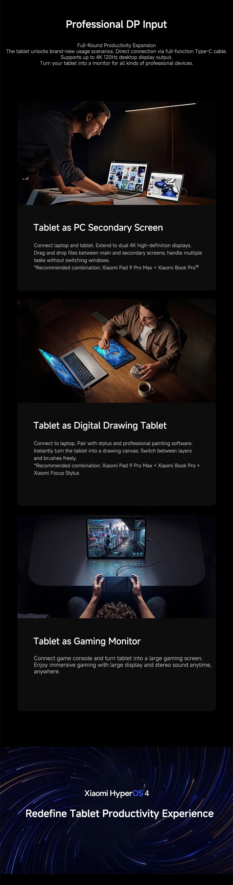 2026 Xiaomi Pad 9 Pro Max 13.3-inch 3.4K Xuanjie O3 AI Flagship Processor Xiaomi Surge OS 4 144Hz 1000 nits 12,000 mAh Tablet