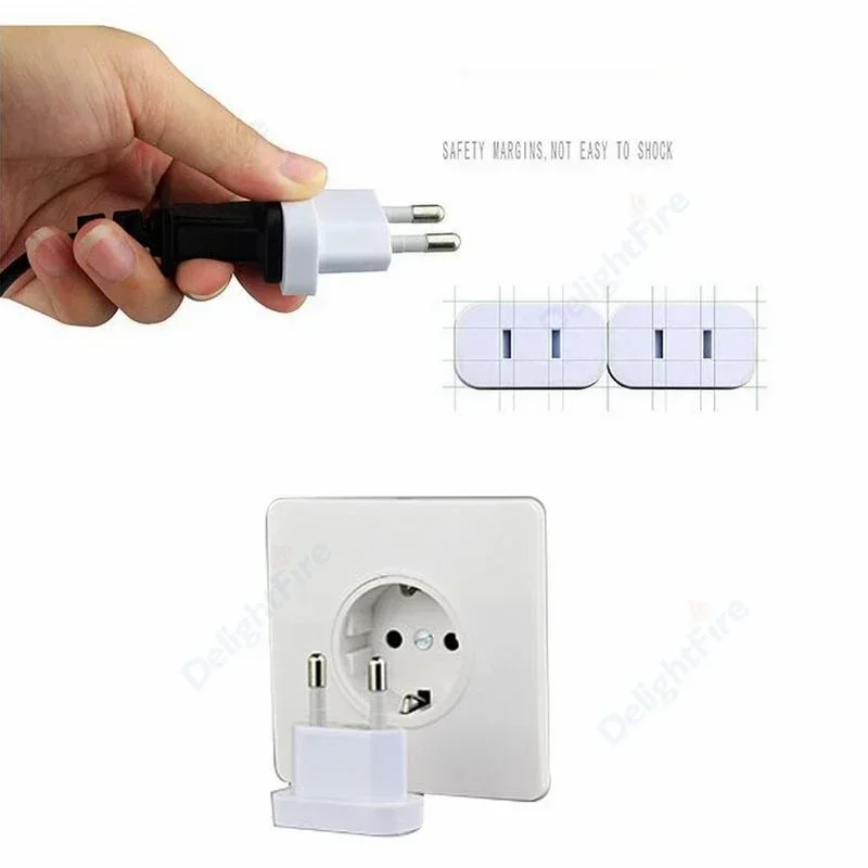 EU Plug Adapter 2Pin Type C Power Adaptor AC Converter Outlet American US To EU Euro European Russia Israel BR Travel Adapter