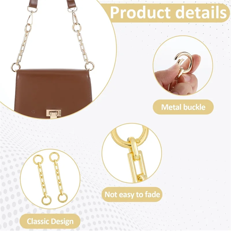 AT43-4.5 Inch Purse Strap Extender,4 Pcs Bag Chain Straps Charms Short Chains For Handbags
