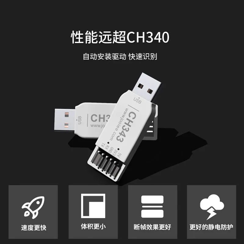 2pcs CH343P USB to Serial TTL Module with Shell Industrial High Speed 6M Baud Rate CH340 Upgraded Version