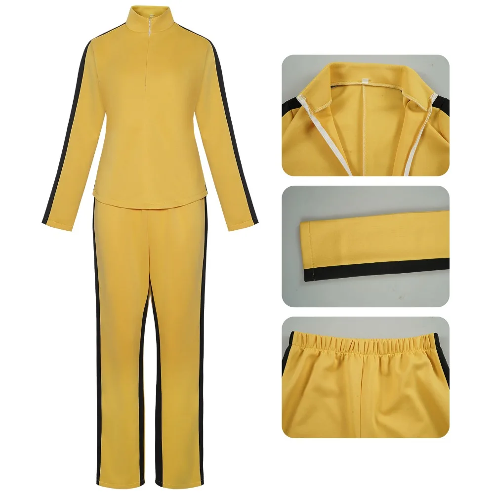 Kill Bill The Bride Beatrix Kiddo Cosplay Costume Yellow Kung Fu Jumpsuit Women Tracksuit Halloween Carnival Mardi Gras Costumes - view 5
