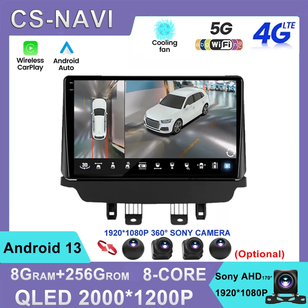 

For Mazda CX-3 CX3 Mazda 2 DK 2014-2021 CarPlay DSP Android 13 Car Radio GPS Multimedia Player Navigation WIFI 4G QLED Sreen BT