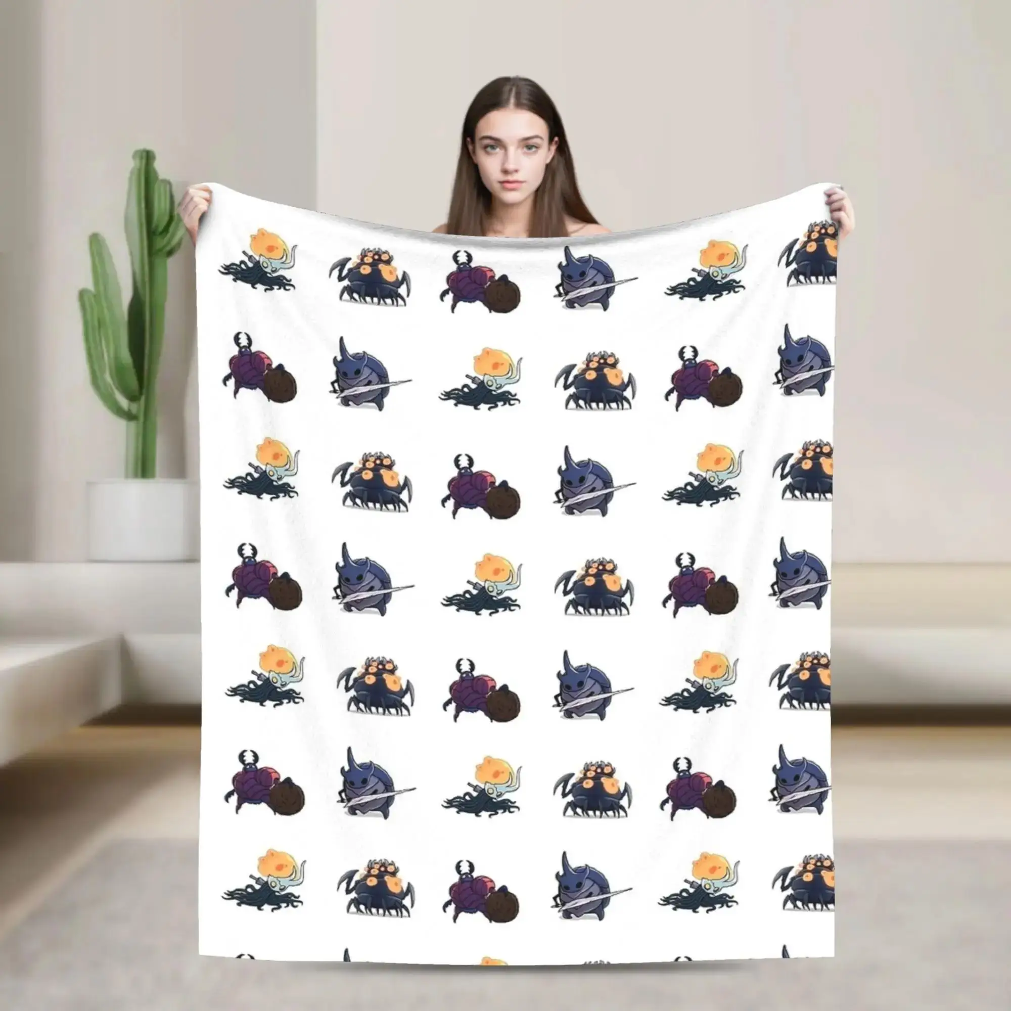 

Фланелевое одеяло с тематикой Hollow Knight, очень мягкое зимнее покрывало для детей, домашний декор, покрывало на кровать, чехол на диван